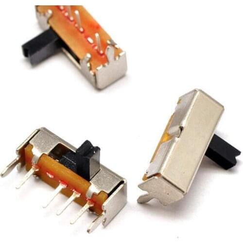 50pcs SK13D07VG4 SK13D07 DC 50V 0.5A 4 Pin PCB 3 Position SP3T 1P3T Mini Slide Switch Right Angle 4MM handl