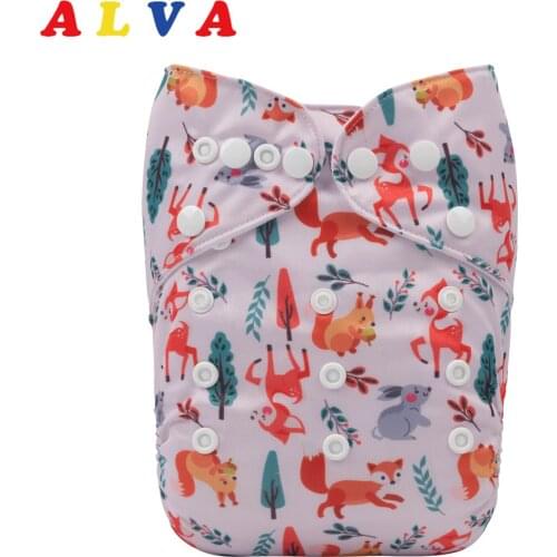 2021 Alvababy Reusable Cloth Pocket Nappy Diaper with 1pc Reusable Microfiber Insert