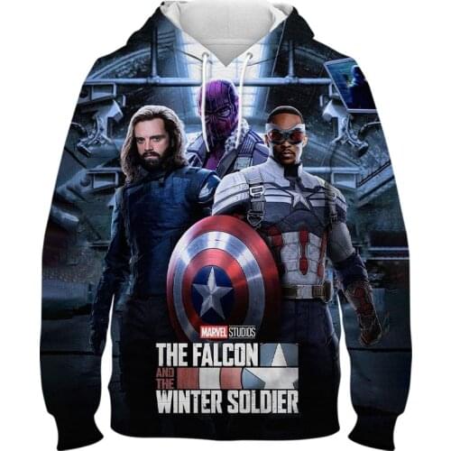 Falcon Winter Soldier Bucky Barnes Sweatshirts For Men Spring Autumn Streetwear Women Hoodies Marvel 3D Print Children Clothes