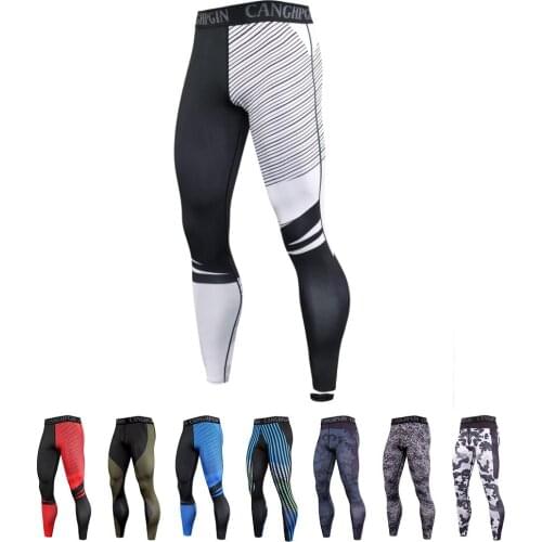 Mens running pants Sports trousers Camouflage quick-drying breathable sweatpants Riding trousers Mens tights Gym pants