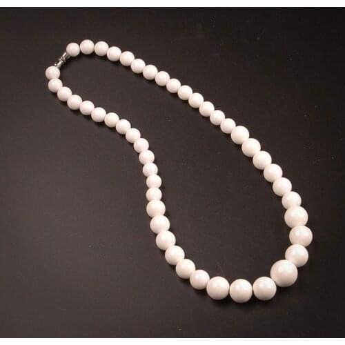 Natural Pure White Tridacna Stone Tower Beads Necklace Collarbone chain Gift For Pretty Women Stone Jewelry