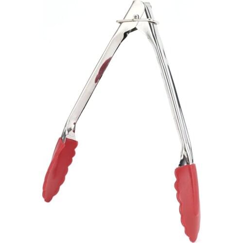 Non-slip Silicone Kitchen Clamps Barbecue Tongs Food Meat Baking Bread Tongs Clip Stainless Steel Clip Barbecue Cooking Utensil