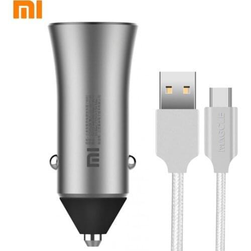 Newest Xiaomi Mi Car Charger 18W Dual USB Quick Charge 3.0 5V/2.4A 9V/2A 12V/1.5A Fast Charge 3.0 Edition +2A Magcle Cable