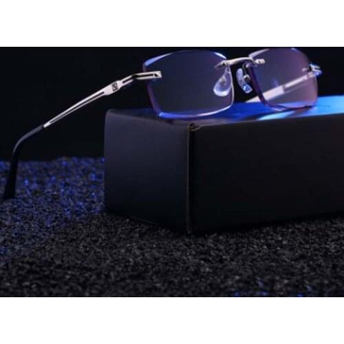 New diamond cut high-end business mens reading glasses fashion metal rimless reading glasses