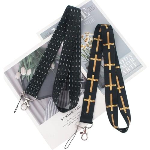 ZF2640 1pcs Cross Creative Lanyard Badge ID Lanyards Mobile Phone Rope Key Lanyard Neck Straps Accessories For Prayers