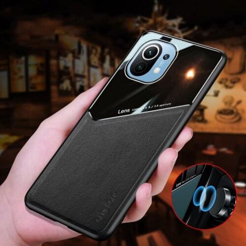 Luxury Business shockproof Protection Built-in Magnetic Patch Leather Phone Case For Xiaomi MI 11 10T Lite Pro Ultra Back Cover