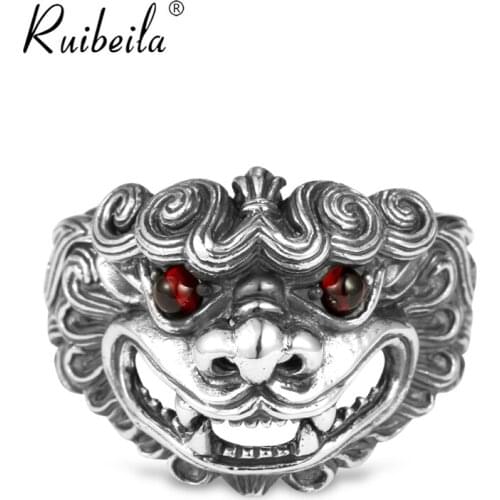 Ruibeila Lucky Transit Pixiu bague ouverte hommes et femmes 100% 925 en argent Sterling bague de bijoux en zircone cubique