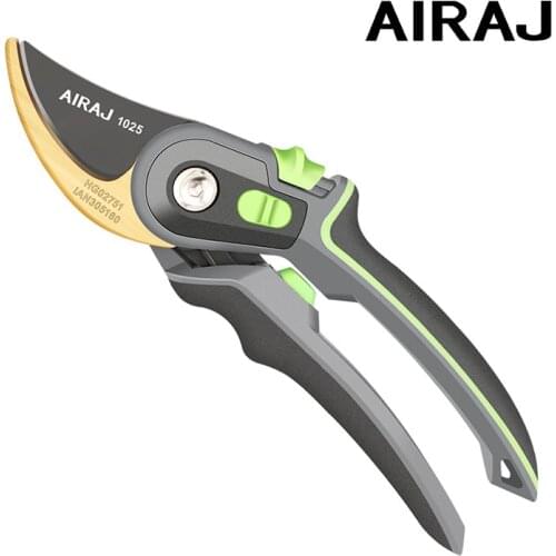 AIRAJ Pruning Shears Garden Shears Household Portable Ratchet Branches Fruit Tree Pruning Hand Tools Belt Folding Saw and Gloves