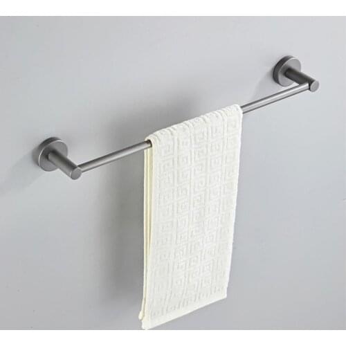 Grey Brief 1 Layer Towel Bar Kitchen Bath Holder Bathroom Hanger 50CM Wall Mounted Shower Bar Single Pole