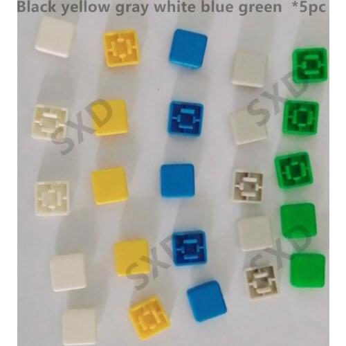 30pcs A14 button hat with 12 * 12 * 7.3 square blue yellow white green black gray 12x12x7.3