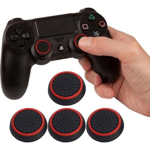 4 Pcs Silicone Analog Thumb Stick Grips Cover For Playstation 4 PS4 Pro Slim For PS3 Controller Thumbstick Caps For Xbox 360 One