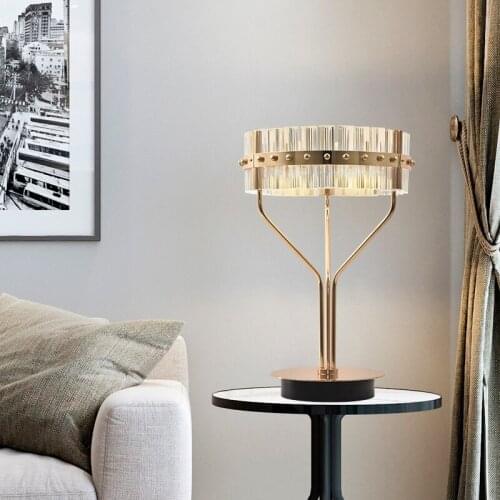 Modern Crystal Metal LED Desk Lamp Living Room Hotel Bedroom Bedside Table Lamp Fixture LED Suspension Lamps TA127