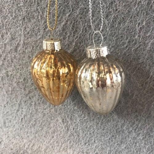 Christmas tree decoration glass ornament small shopping mall window display 3cm small acorn