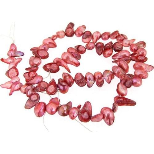 Unique Pearls jewellery Store,Red Pink Freshwater Cultured Pearl Loose Beads 9-15mm One Full Strand 14inches LC3-154