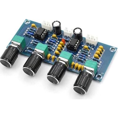 XH-A901 NE5532 Tone Board Preamp Pre-amp with Treble Bass Volume Adjustment Pre-amplifier Tone Controller for Amplifier Board