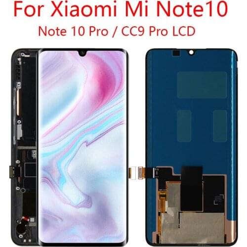 ForXiaomi Note10 LCD monitor Original LCD screen touch screen Digitizer assembly parts Xiaomi Note 10 Pro LCD screen 6.47 inches