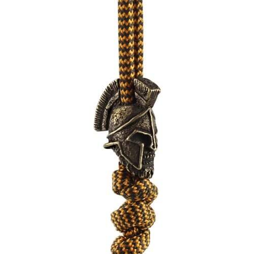 1PCS Copper DIY Warriors Knife Beads Rope Pendant Vintage Brass Paracord Beads