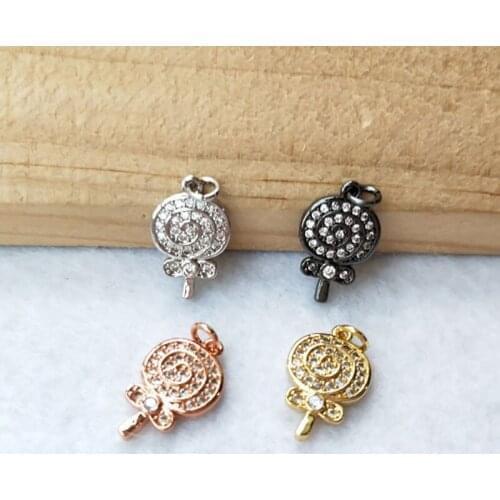 10 Pieces Tiny CZ crystal Charm Jewelry CZ zircon Stone Micro pave Pendant Finding DIY necklace for women PD975