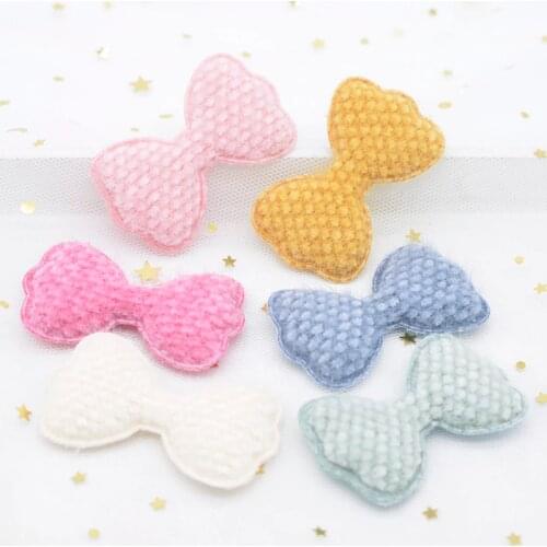 12pcs/lot Soft Corn Kernels Plush Patches Bow Tie Applique for Clothing Crafts Sewing Supplies DIY Headwear Hair Clips Decor L51