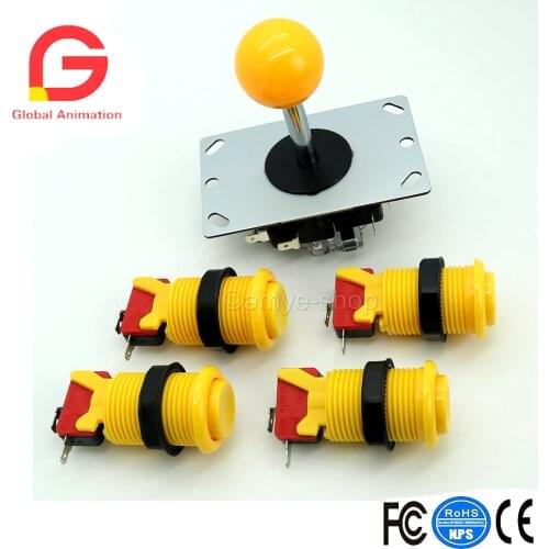 1X 8 way Arcade Joystick + 4X Classic Arcade Push Button for Mame Jamma