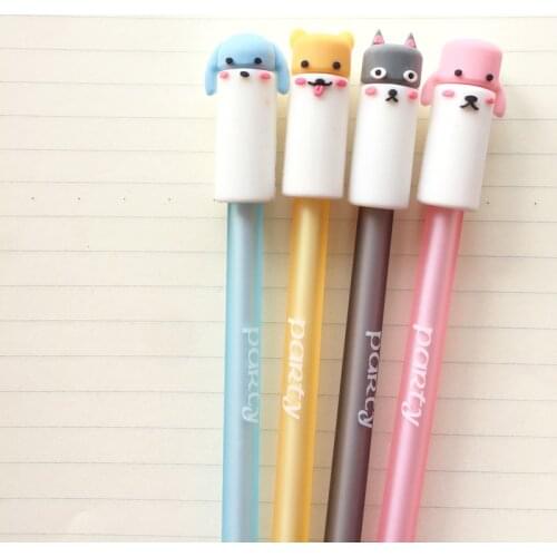 2X Kawaii Little Puppy Dog Gel Pen Rollerball Pen Writing Pen School Office Supply Student Stationery 0.5mm Black Ink