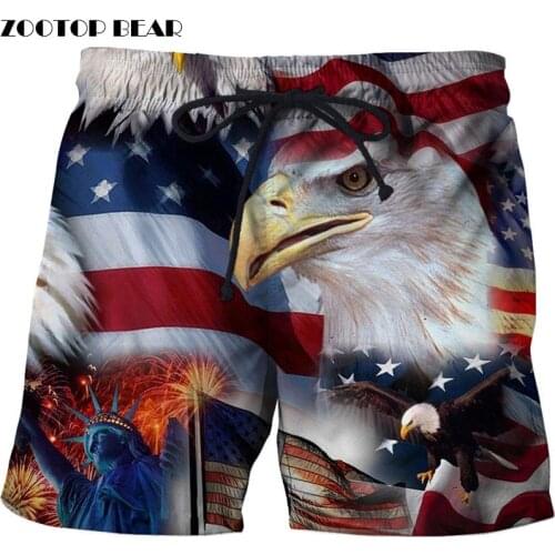 2021 USA Beach Shorts Men Casual Board Shorts Plage Vacation Quick Dry Shorts Swimwear Streetwear DropShip