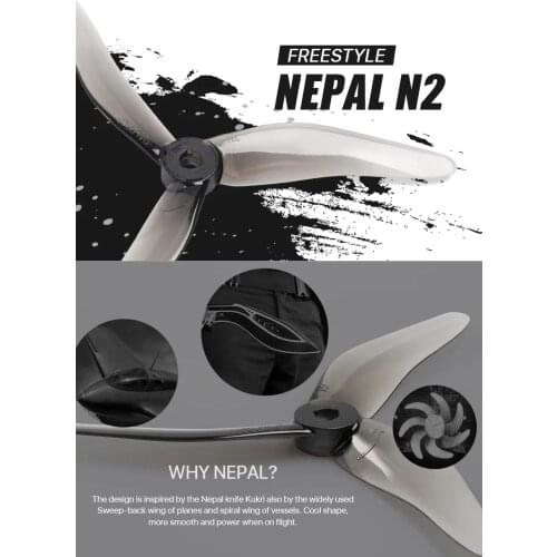 4pcs/2pairs Foxeer DALPROP Nepal N2 T5142.5 5.1inch Cyclone Propeller 5mm POPO 3-blade Prop RC FPV Racing Drone Freestyle