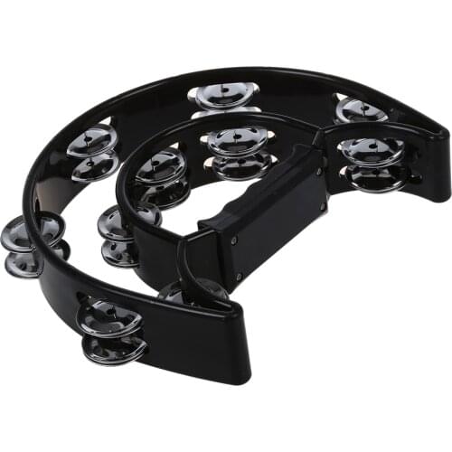 ABWE Best Sale Musical Double Half Moon Tambourine Drum Kit Hi Hat Percussion Gift KTV Party