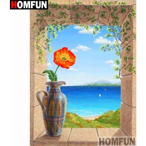 HOMFUN Full Square/Round Drill 5D DIY Diamond Painting "Flower landscape" Embroidery Cross Stitch 5D Home Decor Gift A18285