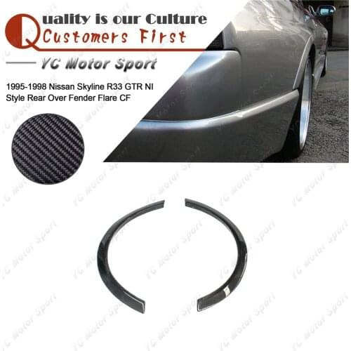 Car Accessories Carbon Fiber NI Style Rear Fender Flare 2pcs Fit For 1995-1998 R33 GTR Rear Over Fender Flares