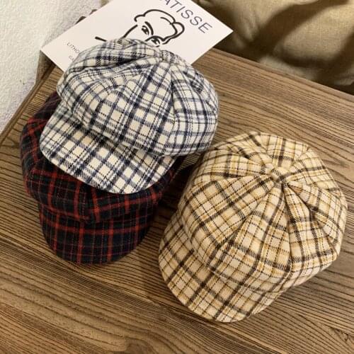 Womens Berets Painter hat Cotton Woolen Spring British Retro Pop Cute Girl Decoration Thread Baseball Cap Winter Hat