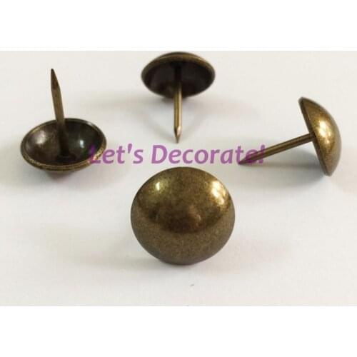 Free DHL shipping 1500pcs/lot 16mm Brass Plated Home or Garden Decorative Tack, Hobnail, Upholstery Nail