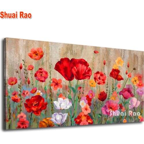 Large Poppies 5d diy diamond painting Red Bloosom Flowers embroidery full square round diamond Mosaic Puzzle Crystal Pattern,J14