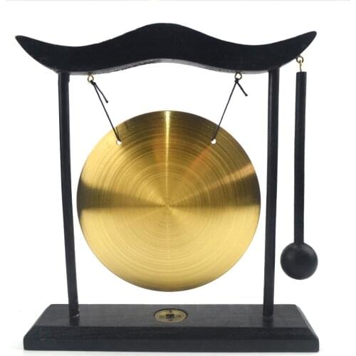Feng Shui Brass Gong Desktop Zen Art FOR Fortune H1301