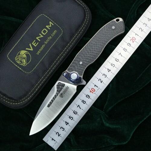 Kevin john VENOM BONE DOCTOR M390 Titanium Flipper folding knife outdoor camping hunting survival pocket kitchen knives EDC tool