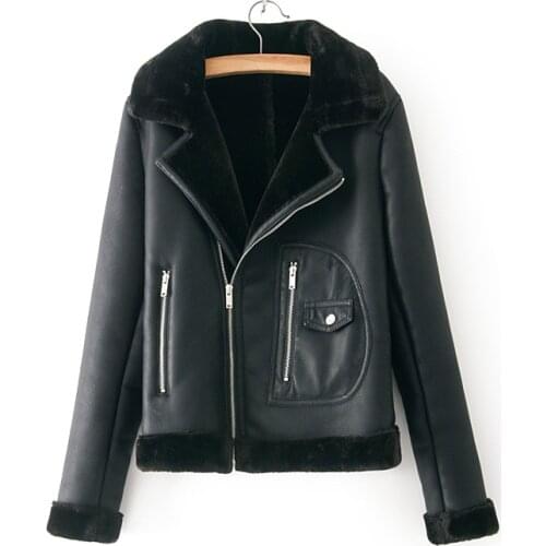 ZXQJ Vogue women black PU leather-clad Fad autumn and winter lady zipper jackets cool female slim suits moto girls chic sets