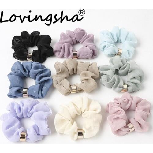 LOVINGSHA Women Cute Solid Hair Accessories Brand Ladies Hair Tie Fashion Scrunchies Ponytail Hair Female Girl Holder Rope FC171