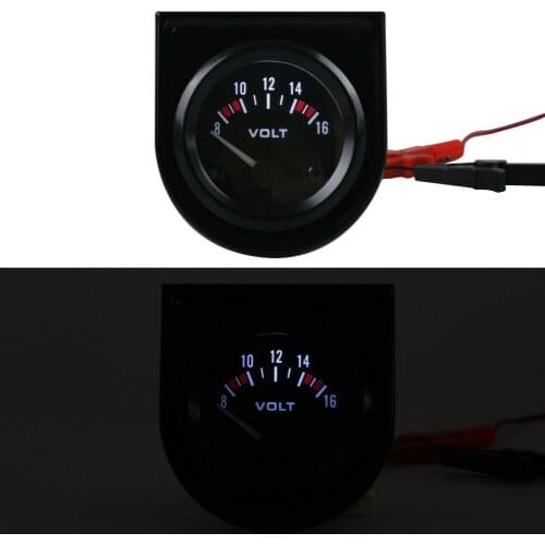 2" 52mm Mechanical White LED Car Auto Volt Voltmeter Voltage Gauge Meter Universal Led Light Pressure Turbo Boost Gauge Meter