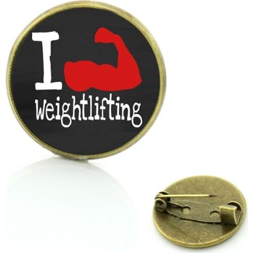 JWEIJIAO fashion vintage Weightlifting brooches silhouette art men bodybuilding sports badge pins Hercules jewelry SP258