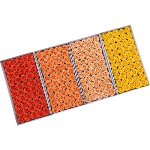 50pcs Diameter 5cm Cheap Soap Rose Head Beauty Wedding Valentines Day Gift Home Decoration Hand Flower Art 4 Layer Rose