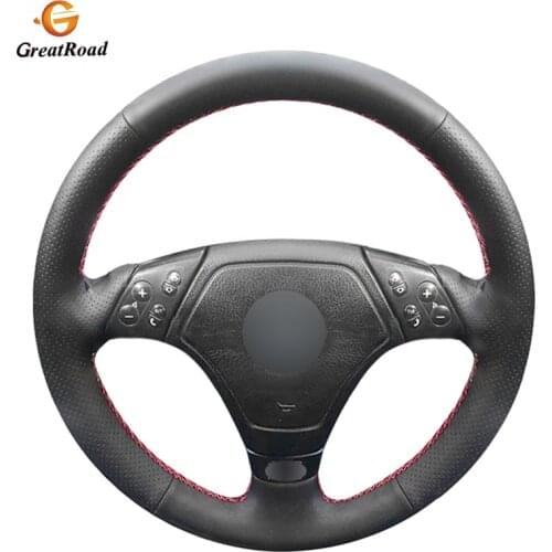 Hand-Stitched Wrap BlackGenuine leather With Holes Car Steering Wheel Cover for BMW E36 E46 E39