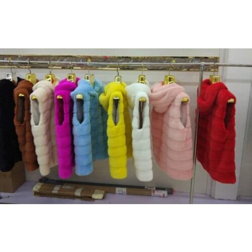 New Genuine mink fur vest hooded Womens Real natural mink fur vest warm winter fur coat