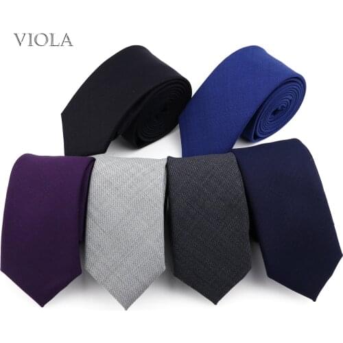 New Luxury Solid Wool Necktie 6cm Classic Fashion Skinny Tie Men Tuxedo Suit Party Dinner Accessory Business Gift High Quality