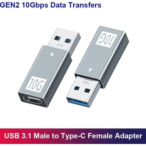 OTG Type C to USB Adapter USB 3.1 Male to USBC Female GEN 2 Double Sides 10Gbps Charging Data Transfer Type C Earphone Converter