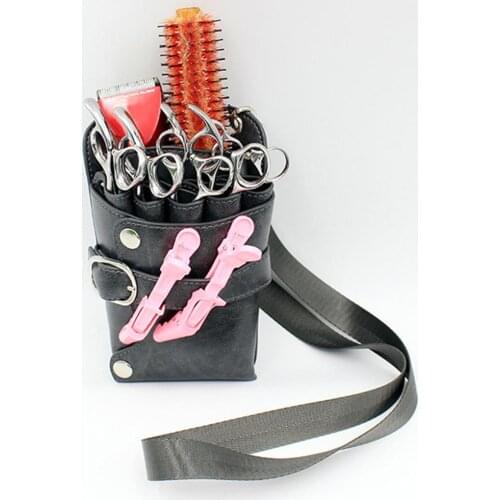 Barber Scissor Hairdressing Tool Holster Pouch Faux Leather Waist Shoulder Bag