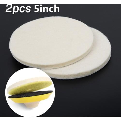Polishing Pads 2pcs Wool Felt Polishing Pad 75mm 100mm 125mm 150mm Wheel For Glass Stainless Steel Polish Repair Scratches