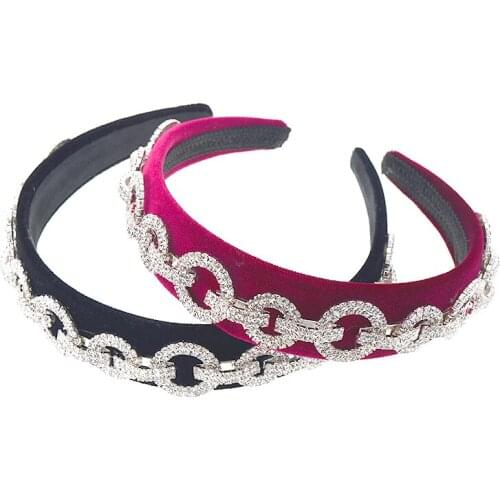 Wide Headband Luxury Baroque Vintage Sweet Crystal Crown Headwear Women Wedding Hair Jewelry Headdress Accessory