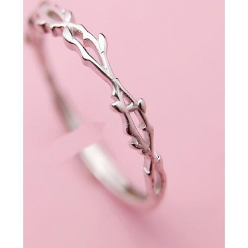 925 Sterling Silver Branches Brambles Finger Rings For Women Wedding Anniversary Jewelry Gifts Wholesale S-R518