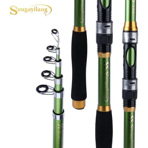 Sougayilang 1.8M-3.3M Portable Telescopic Carp Fishing Rod Hard FRP Carbon Fiber Fishing Rod Pesca