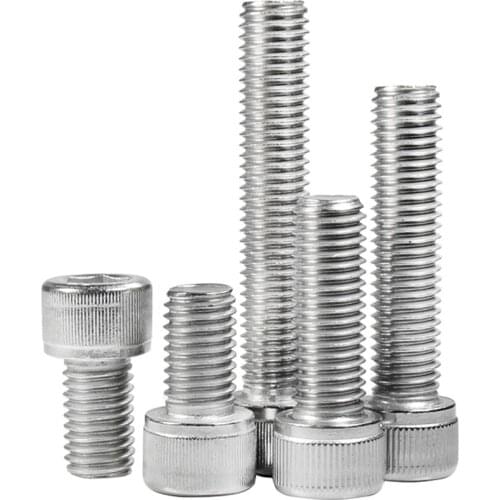 10pcs M3 M4 M6*6/8/12 / 16/20 304 stainless steel hexagon socket screw cup head extension hexagon socket head full thread bolt